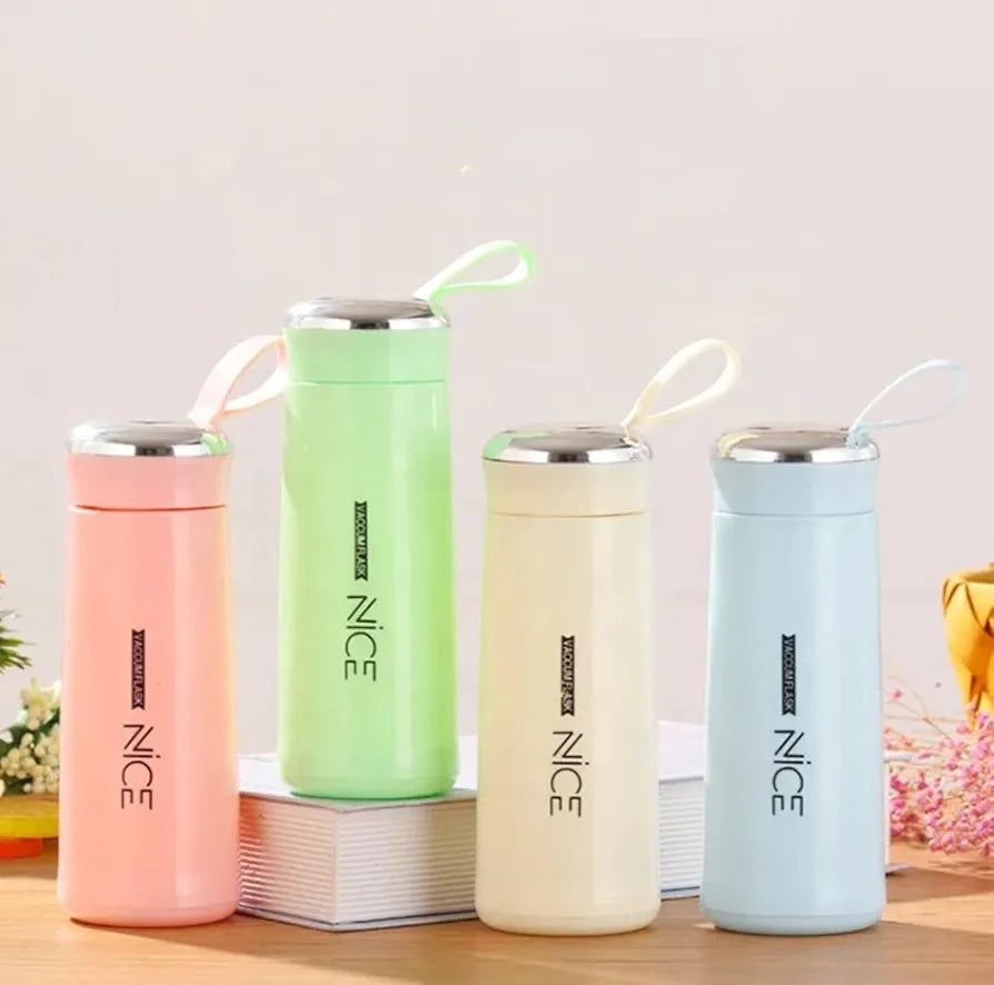 GadgetNest NICE Glass Bottle – 500ml Stylish Pastel-Colored Water Bottle