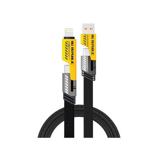 GadgetNest 4-in-1 Fast Charging Cable – Type-C, Lightning, MicroUSB & USB